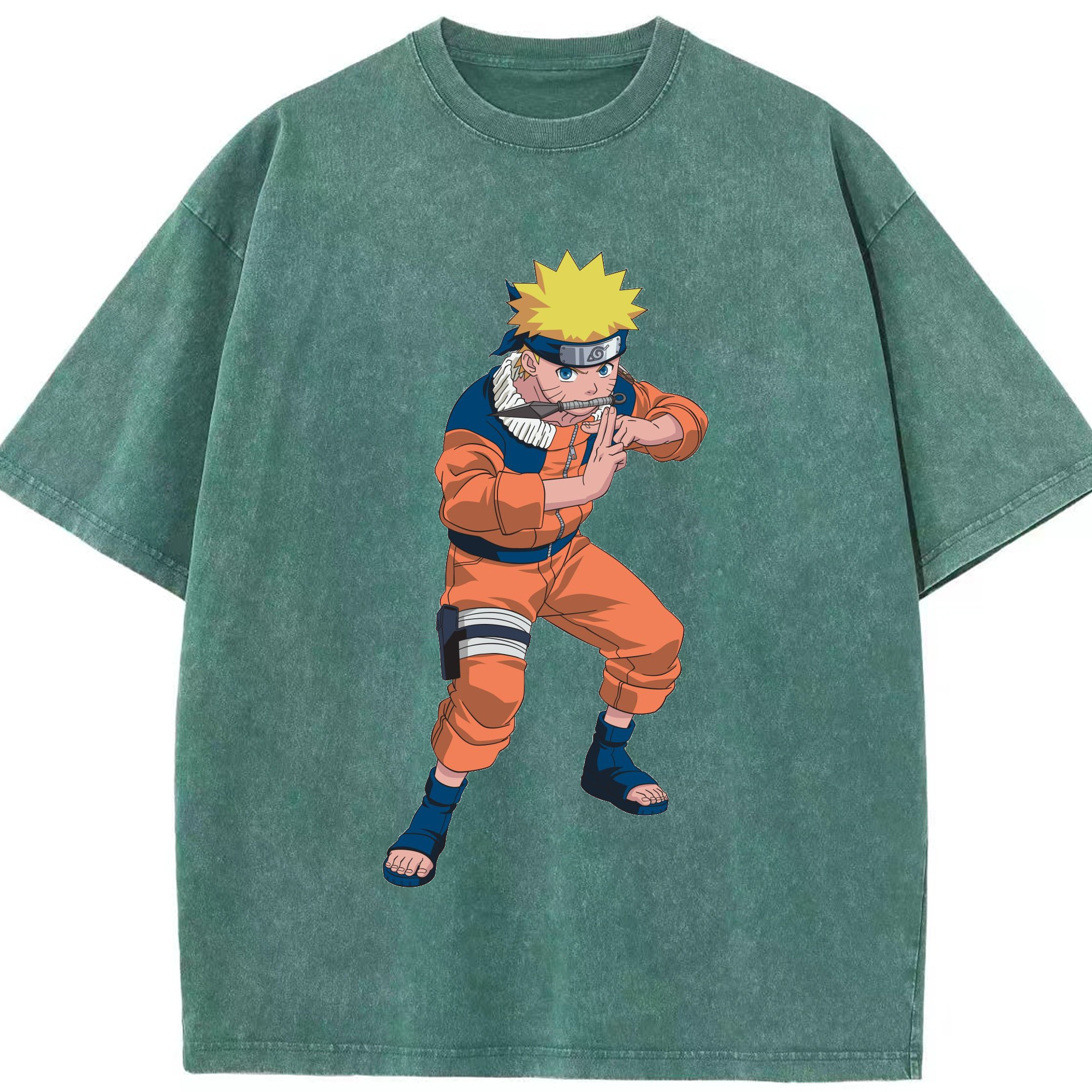 （画像用） NARUTO -ナルト- うずまき ナルト Uzumaki Naruto 綿100% ヴィンテージ風 半袖Tシャツ（フロントプリント）